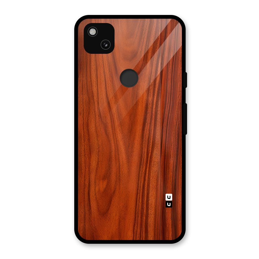 Wooden Texture Printed Glass Back Case for Google Pixel 4a
