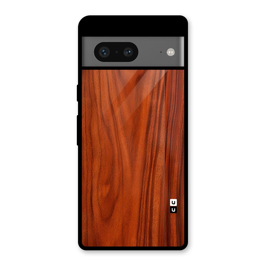 Wooden Texture Printed Glass Back Case for Google Pixel 7