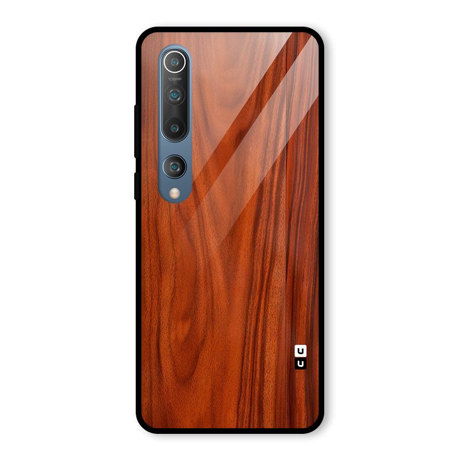 Wooden Texture Printed Glass Back Case for Mi 10