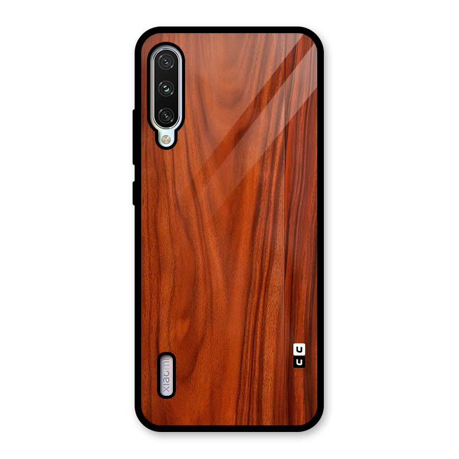 Wooden Texture Printed Glass Back Case for Mi A3