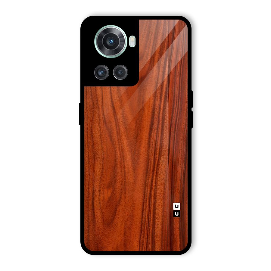 Wooden Texture Printed Glass Back Case for OnePlus 10R