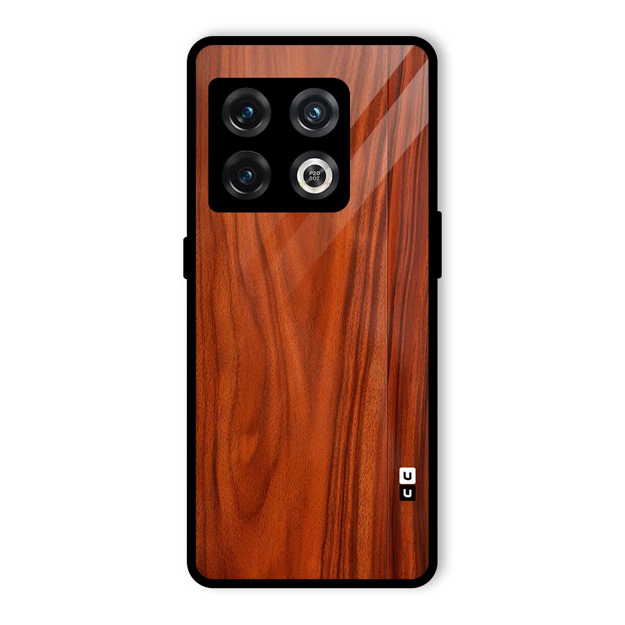 Wooden Texture Printed Glass Back Case for OnePlus 10 Pro 5G