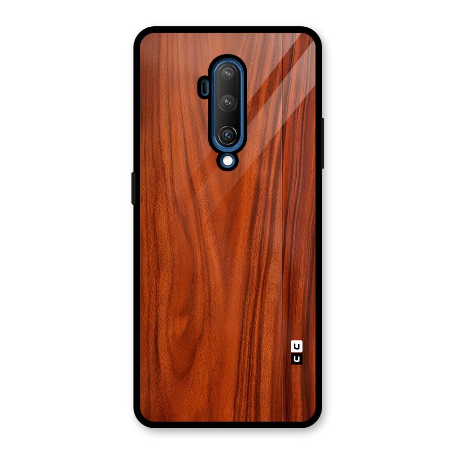 Wooden Texture Printed Glass Back Case for OnePlus 7T Pro