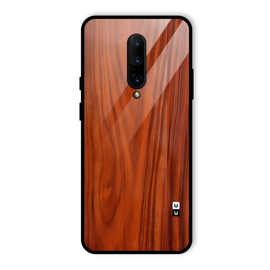 Wooden Texture Printed Glass Back Case for OnePlus 7 Pro