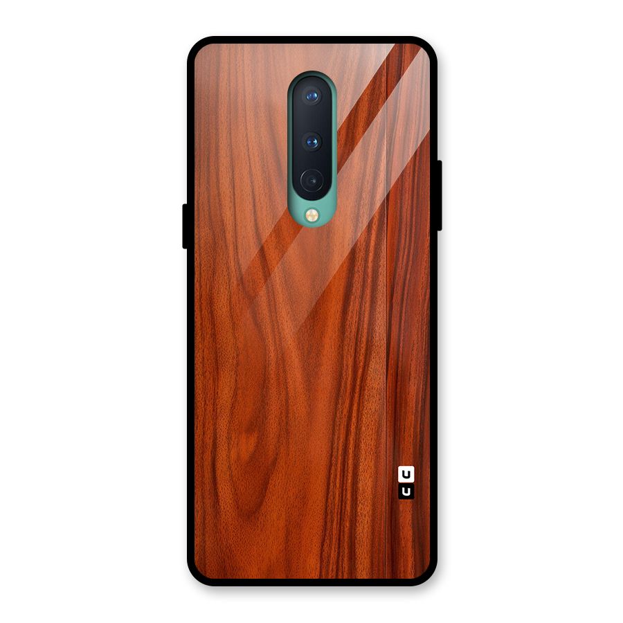 Wooden Texture Printed Glass Back Case for OnePlus 8