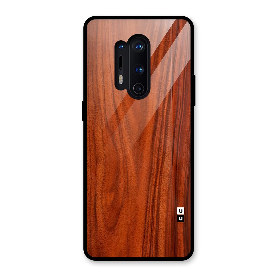 Wooden Texture Printed Glass Back Case for OnePlus 8 Pro