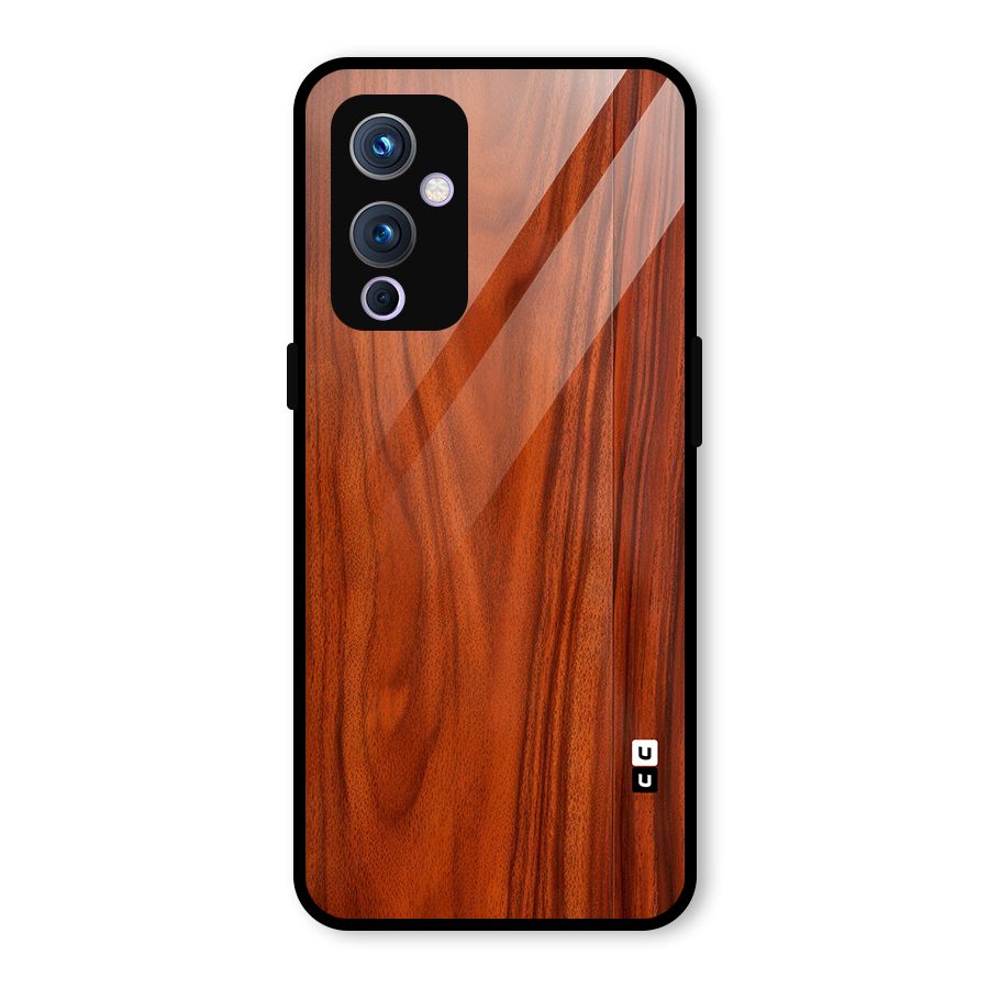 Wooden Texture Printed Glass Back Case for OnePlus 9