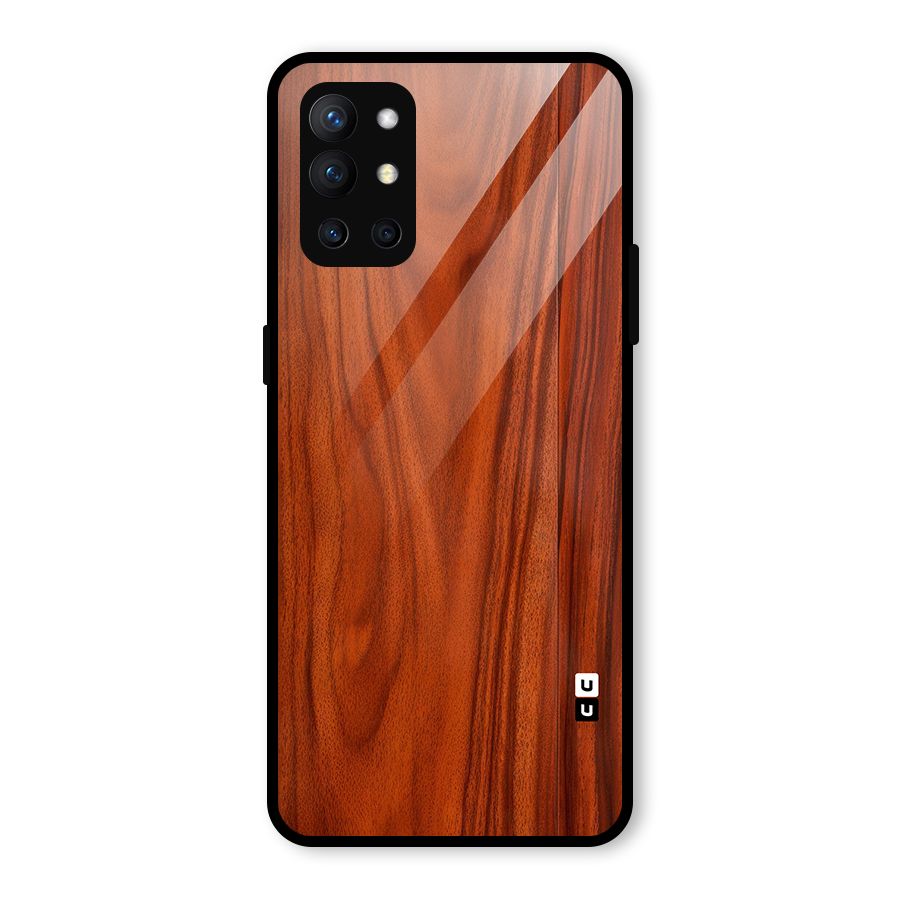 Wooden Texture Printed Glass Back Case for OnePlus 9R