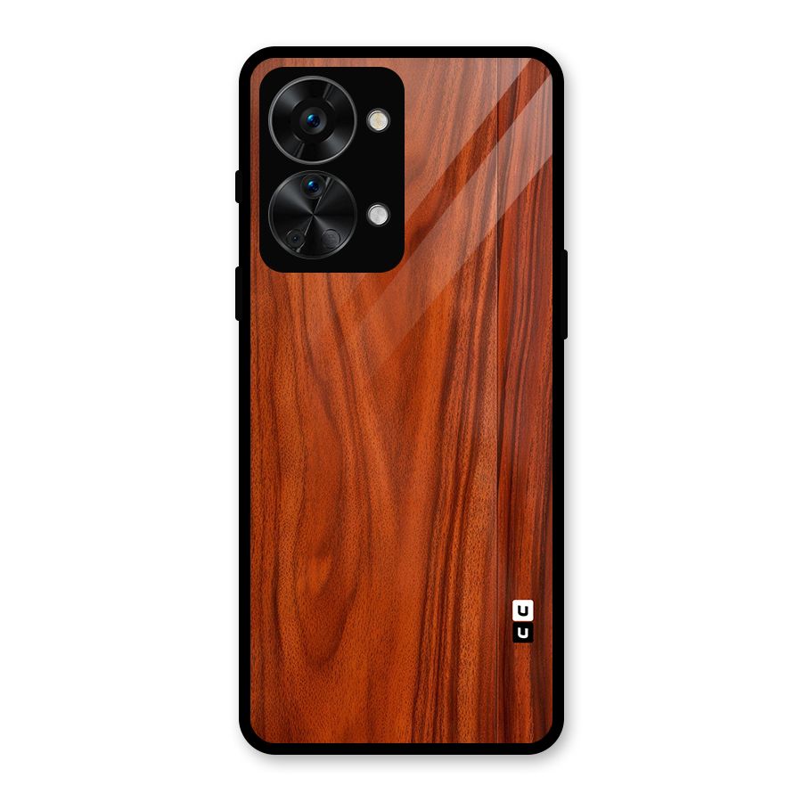 Wooden Texture Printed Glass Back Case for OnePlus Nord 2T
