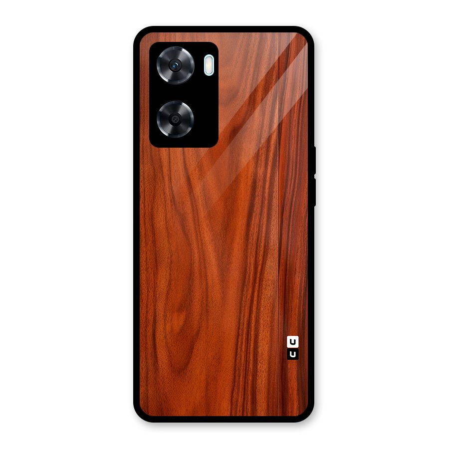 Wooden Texture Printed Glass Back Case for Oppo A77