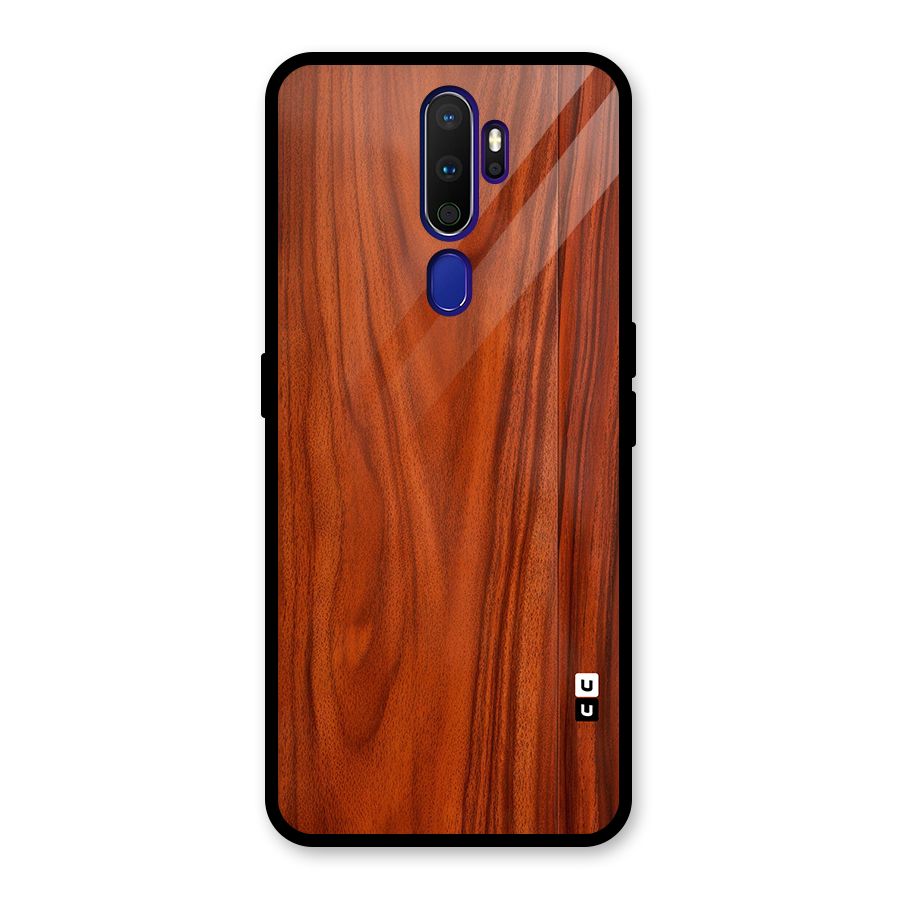 Wooden Texture Printed Glass Back Case for Oppo A9 (2020)