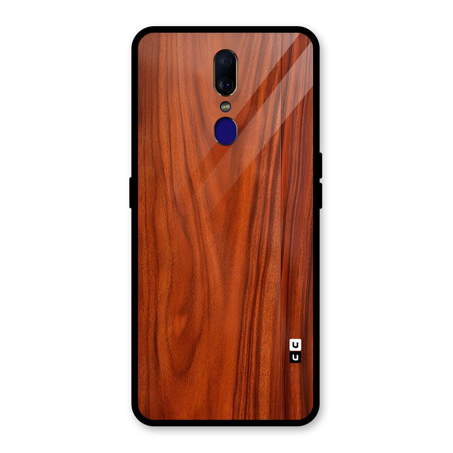 Wooden Texture Printed Glass Back Case for Oppo F11