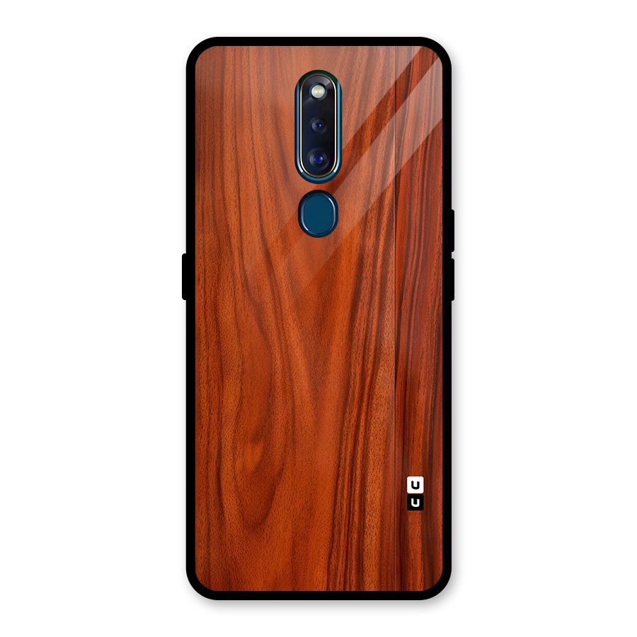 Wooden Texture Printed Glass Back Case for Oppo F11 Pro