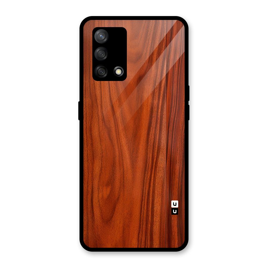 Wooden Texture Printed Glass Back Case for Oppo F19