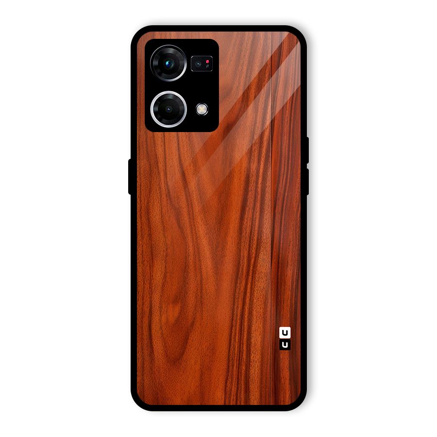 Wooden Texture Printed Glass Back Case for Oppo F21s Pro 4G