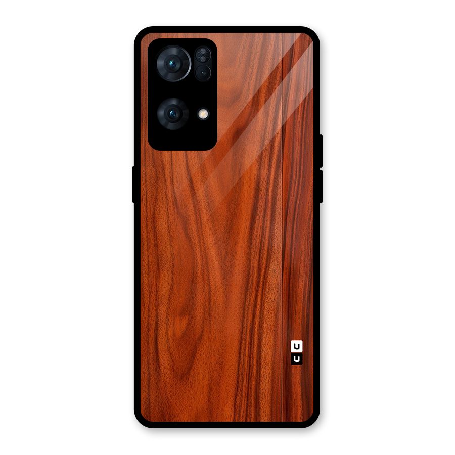 Wooden Texture Printed Glass Back Case for Oppo Reno7 Pro 5G
