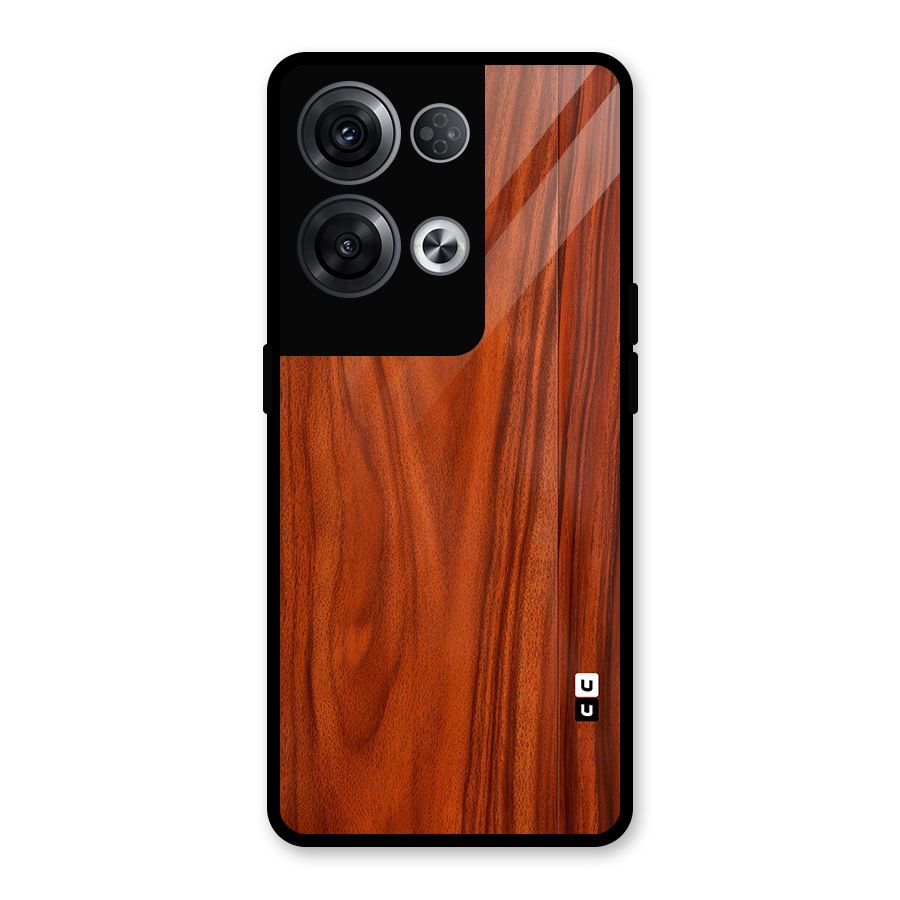 Wooden Texture Printed Glass Back Case for Oppo Reno8 Pro 5G