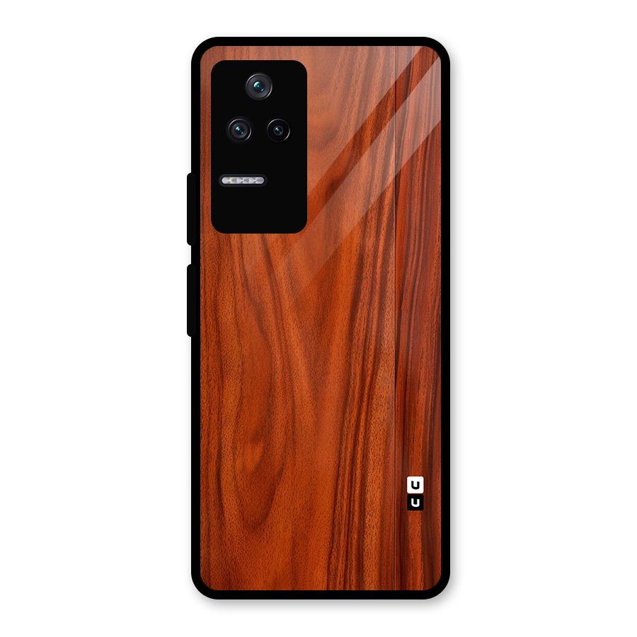 Wooden Texture Printed Glass Back Case for Poco F4 5G