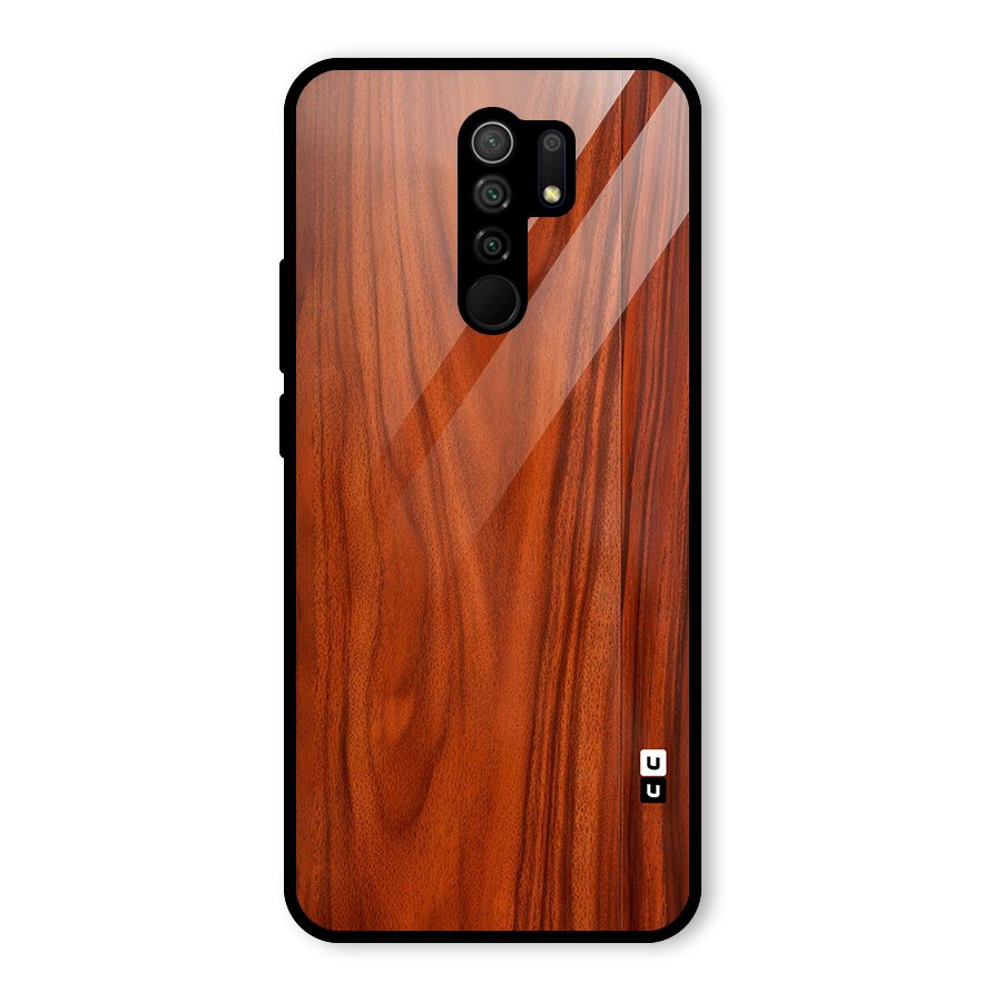 Wooden Texture Printed Glass Back Case for Poco M2