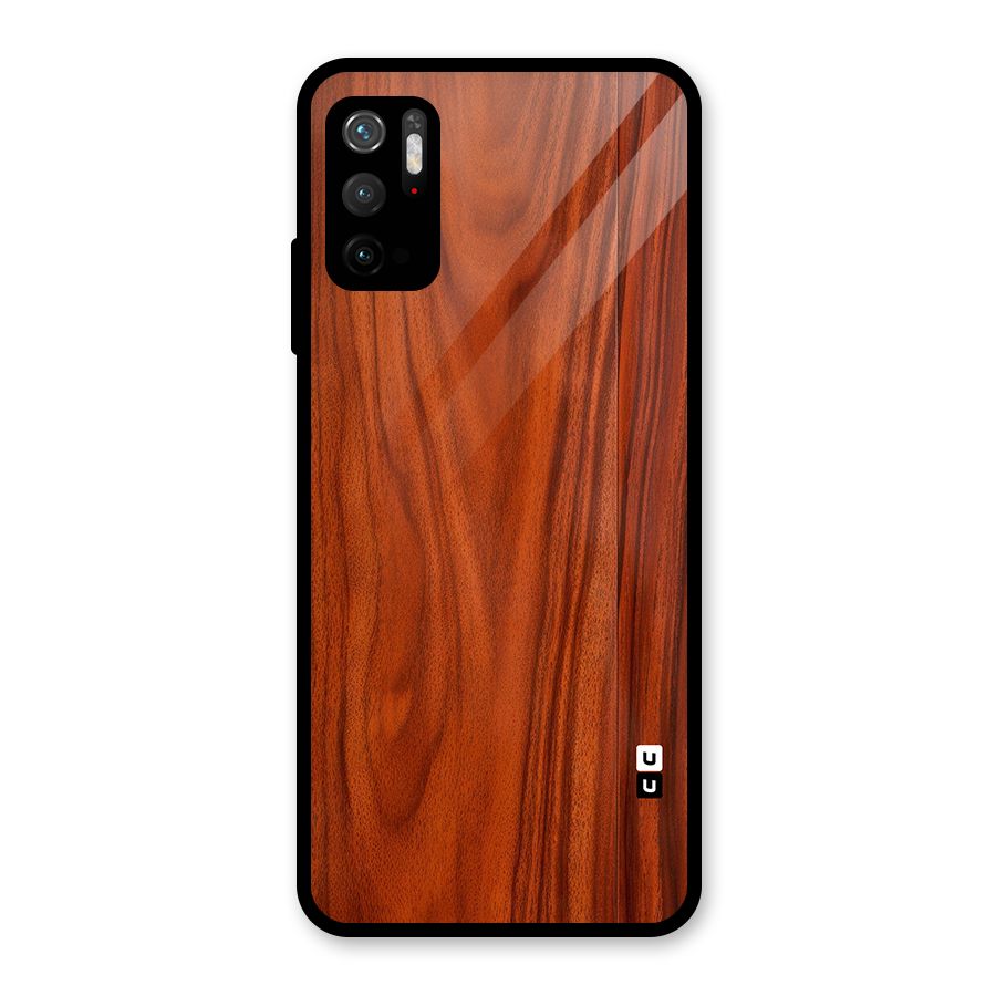 Wooden Texture Printed Glass Back Case for Poco M3 Pro 5G
