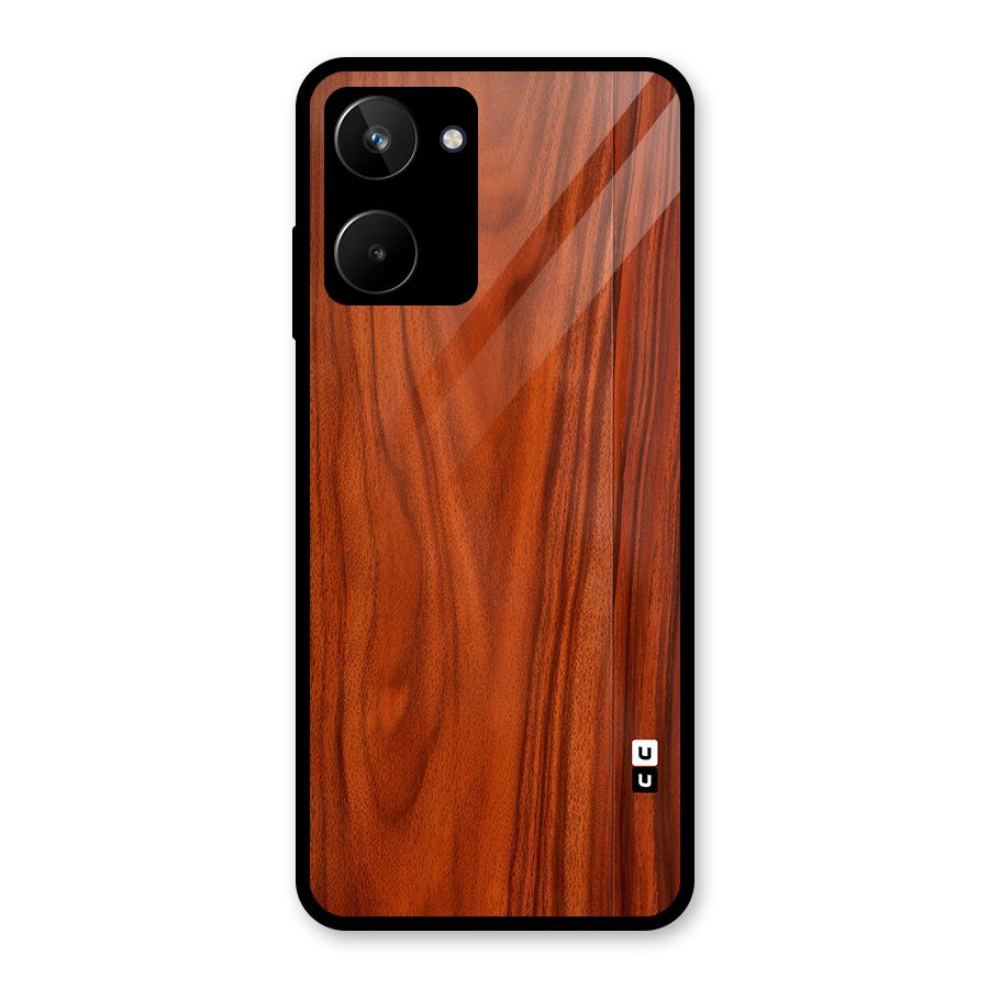 Wooden Texture Printed Glass Back Case for Realme 10