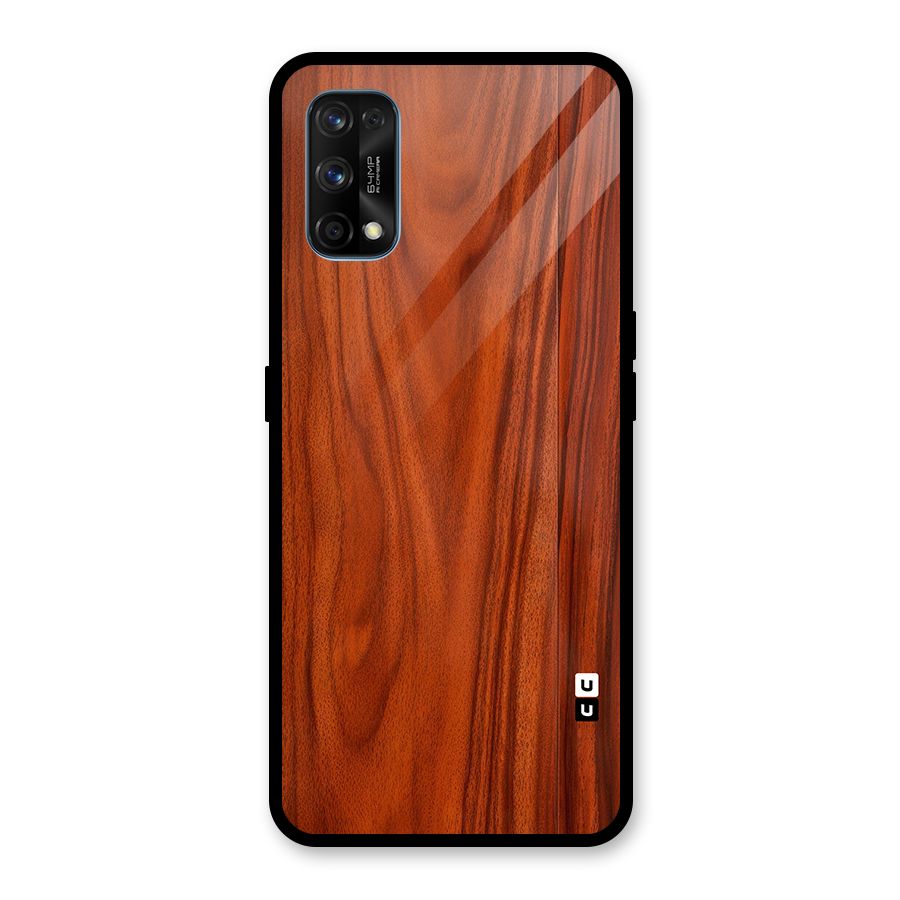 Wooden Texture Printed Glass Back Case for Realme 7 Pro