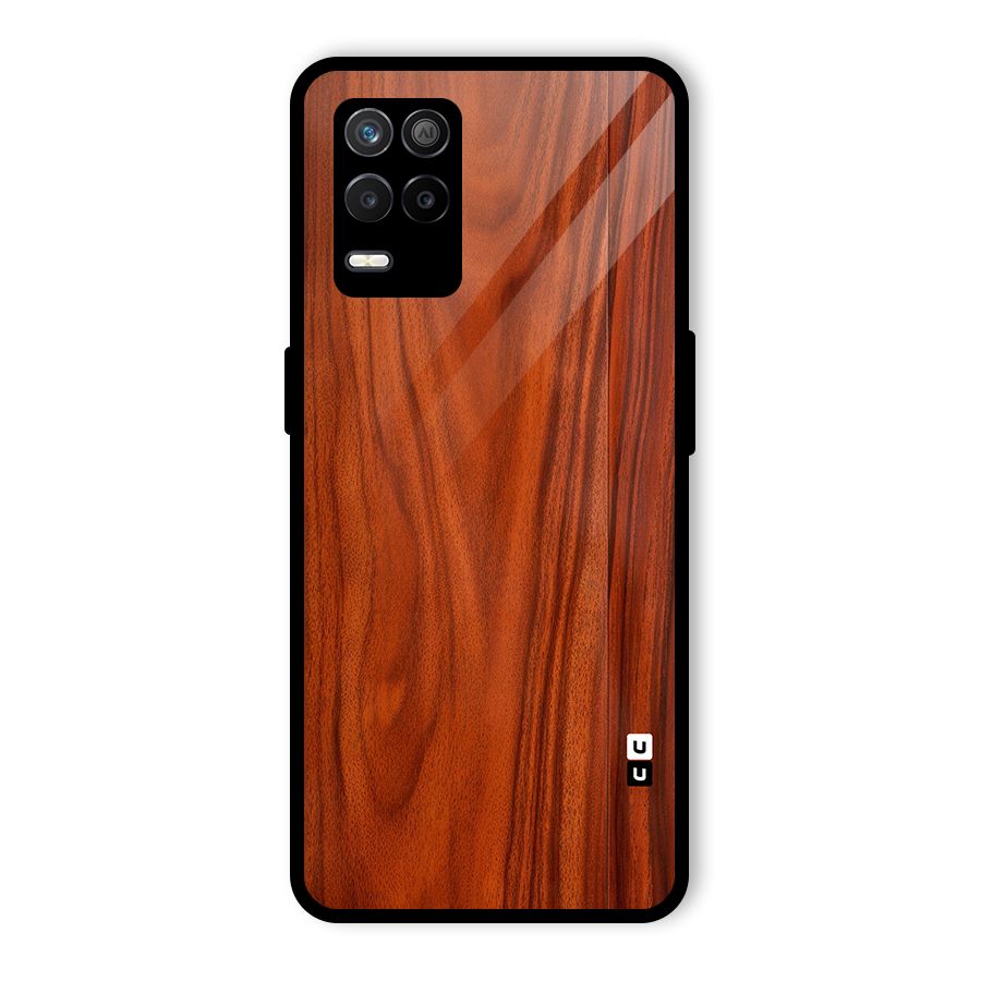 Wooden Texture Printed Glass Back Case for Realme 8 5G