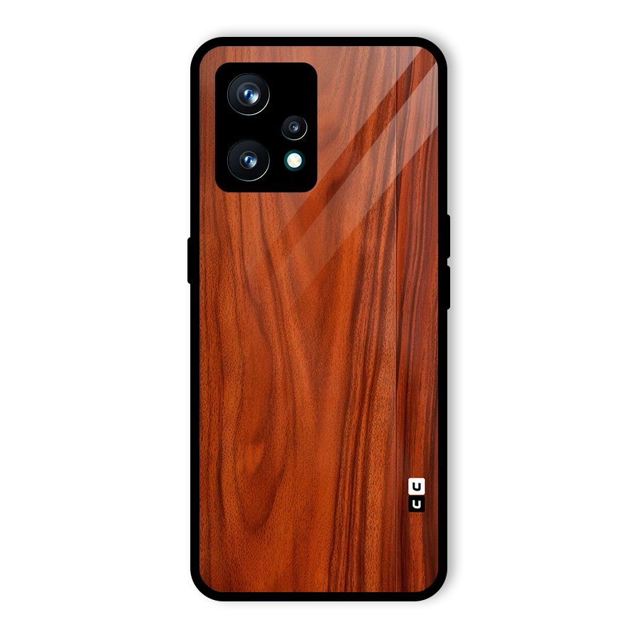 Wooden Texture Printed Glass Back Case for Realme 9 Pro Plus 5G