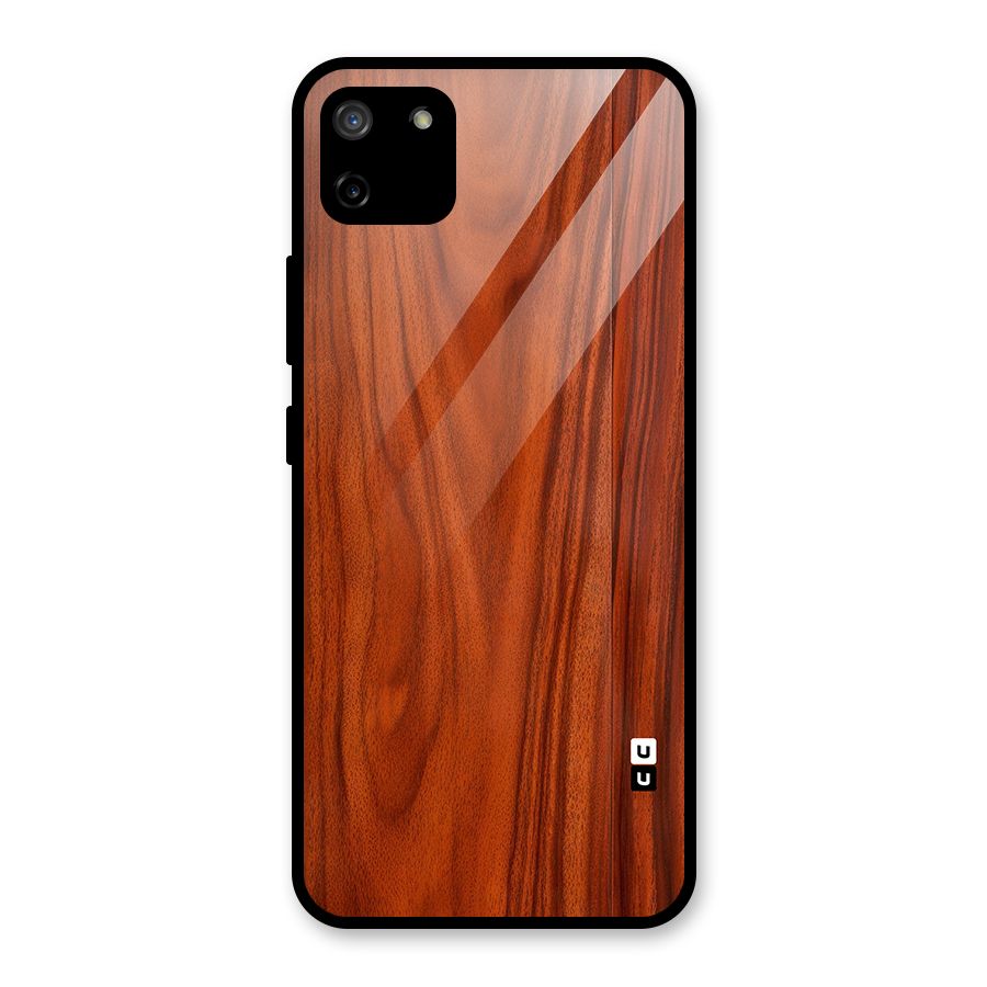Wooden Texture Printed Glass Back Case for Realme C11