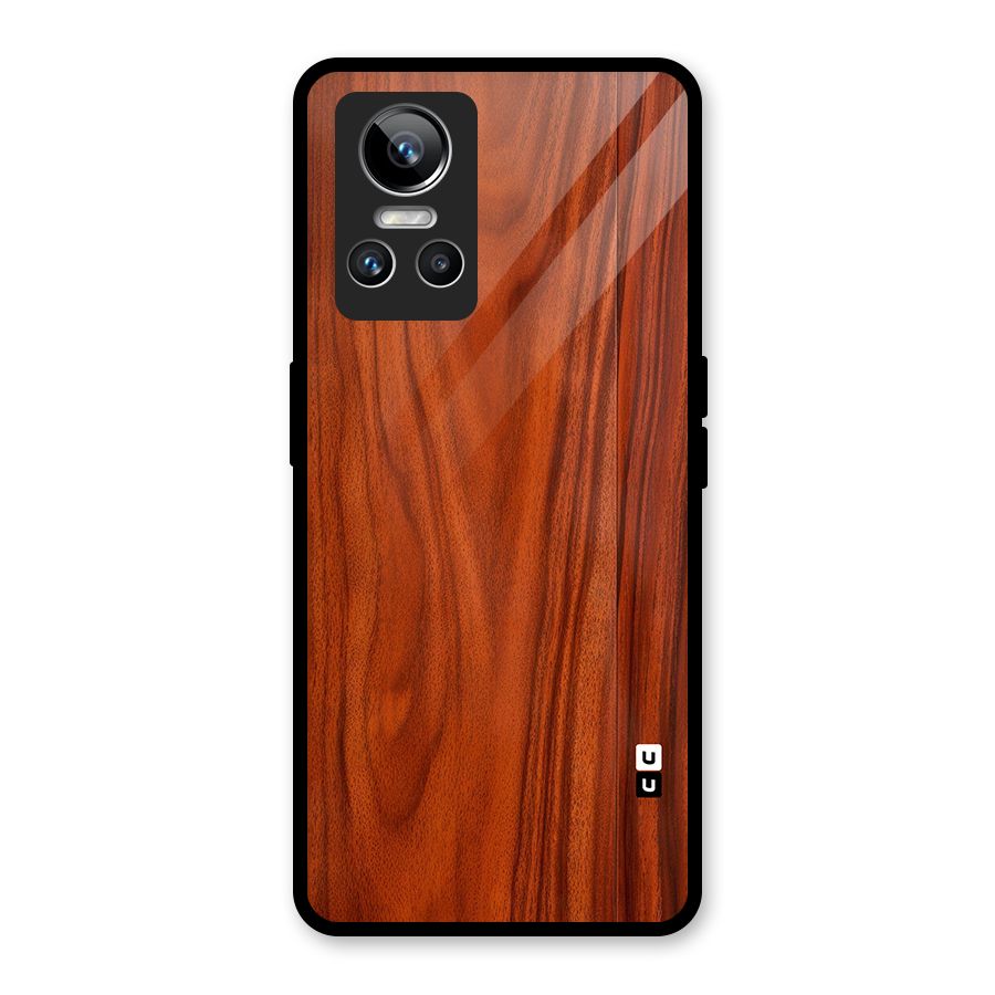 Wooden Texture Printed Glass Back Case for Realme GT Neo 3