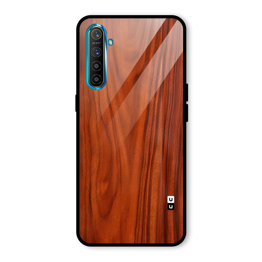 Wooden Texture Printed Glass Back Case for Realme X2