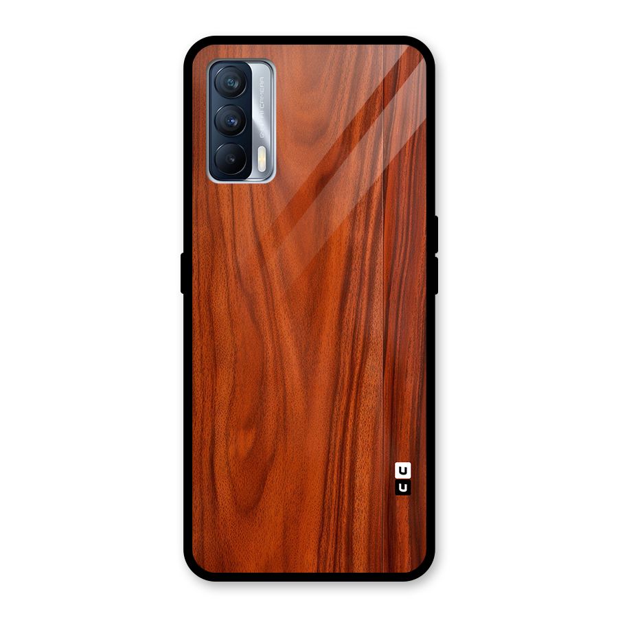 Wooden Texture Printed Glass Back Case for Realme X7