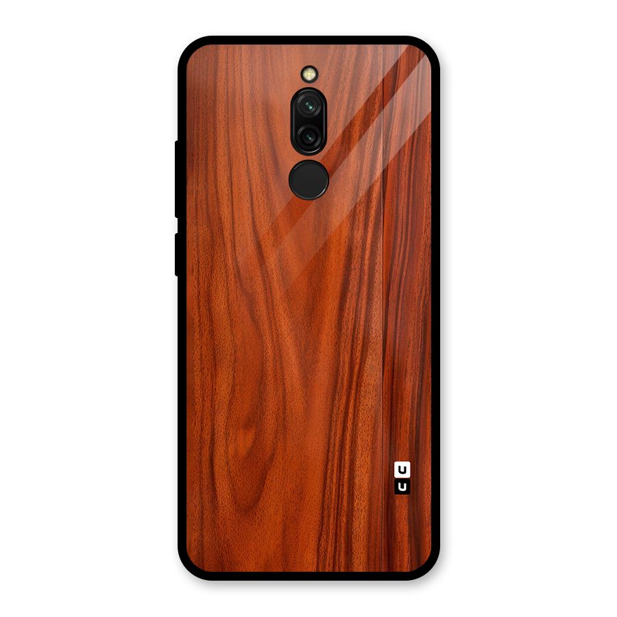 Wooden Texture Printed Glass Back Case for Redmi 8