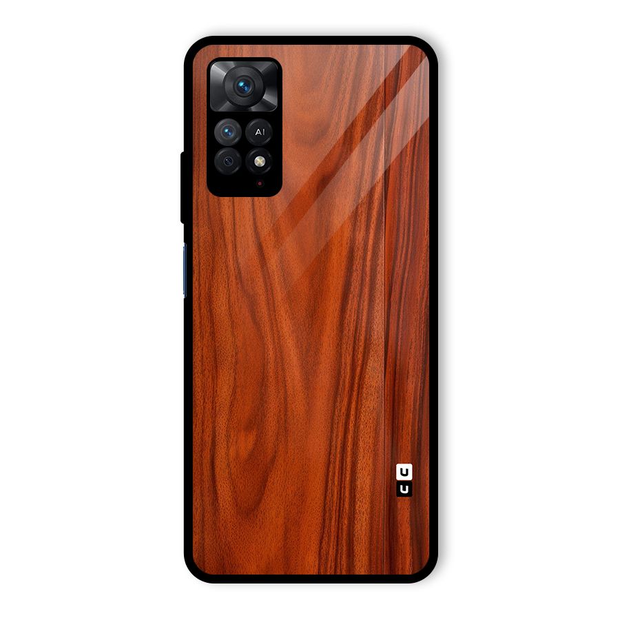 Wooden Texture Printed Glass Back Case for Redmi Note 11 Pro