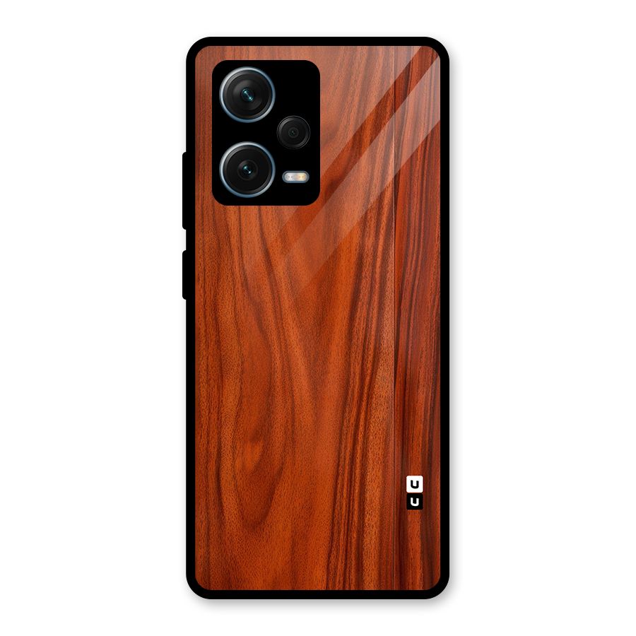 Wooden Texture Printed Glass Back Case for Redmi Note 12 Pro Plus 5G