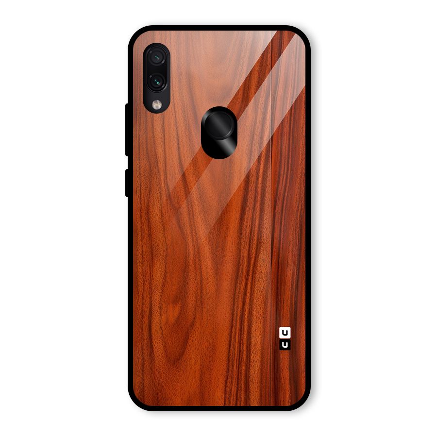 Wooden Texture Printed Glass Back Case for Redmi Note 7
