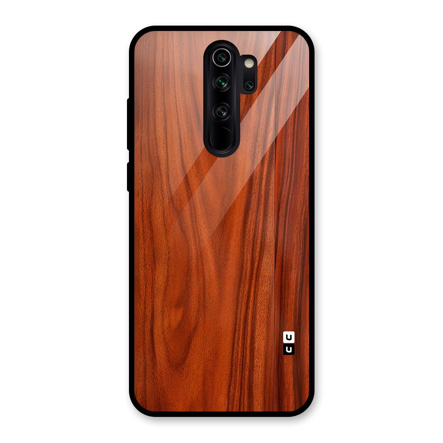 Wooden Texture Printed Glass Back Case for Redmi Note 8 Pro