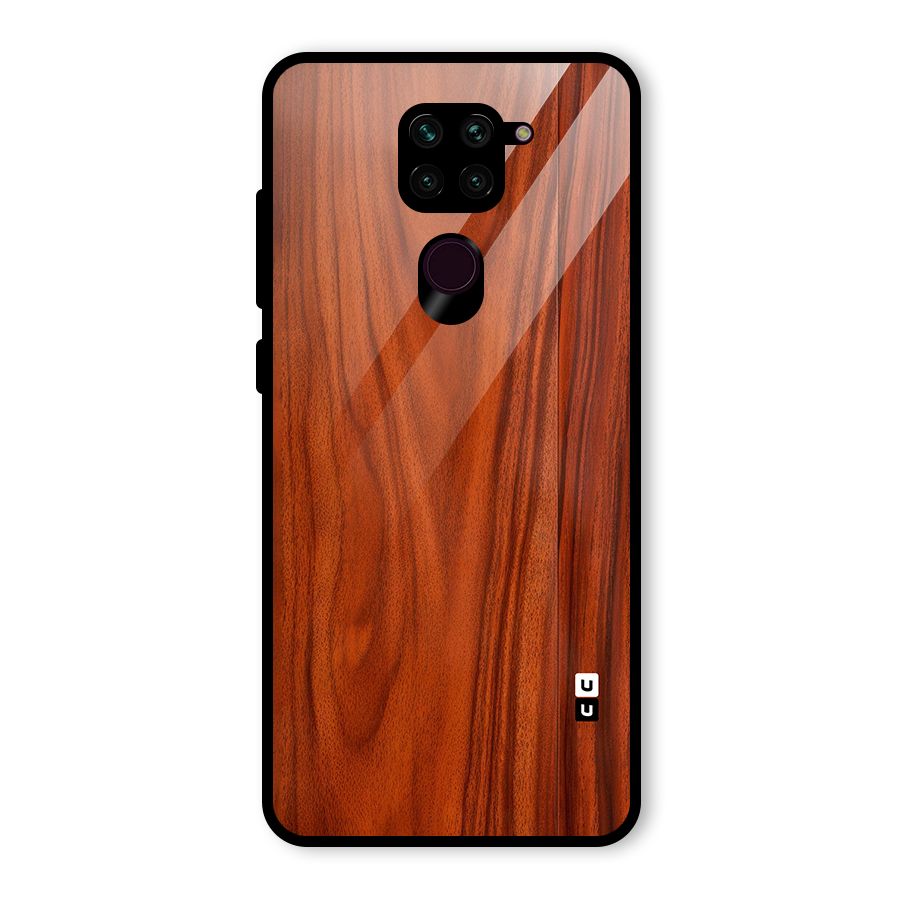 Wooden Texture Printed Glass Back Case for Redmi Note 9