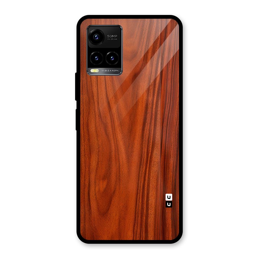 Wooden Texture Printed Glass Back Case for Vivo Y21T