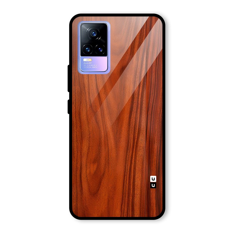 Wooden Texture Printed Glass Back Case for Vivo Y73