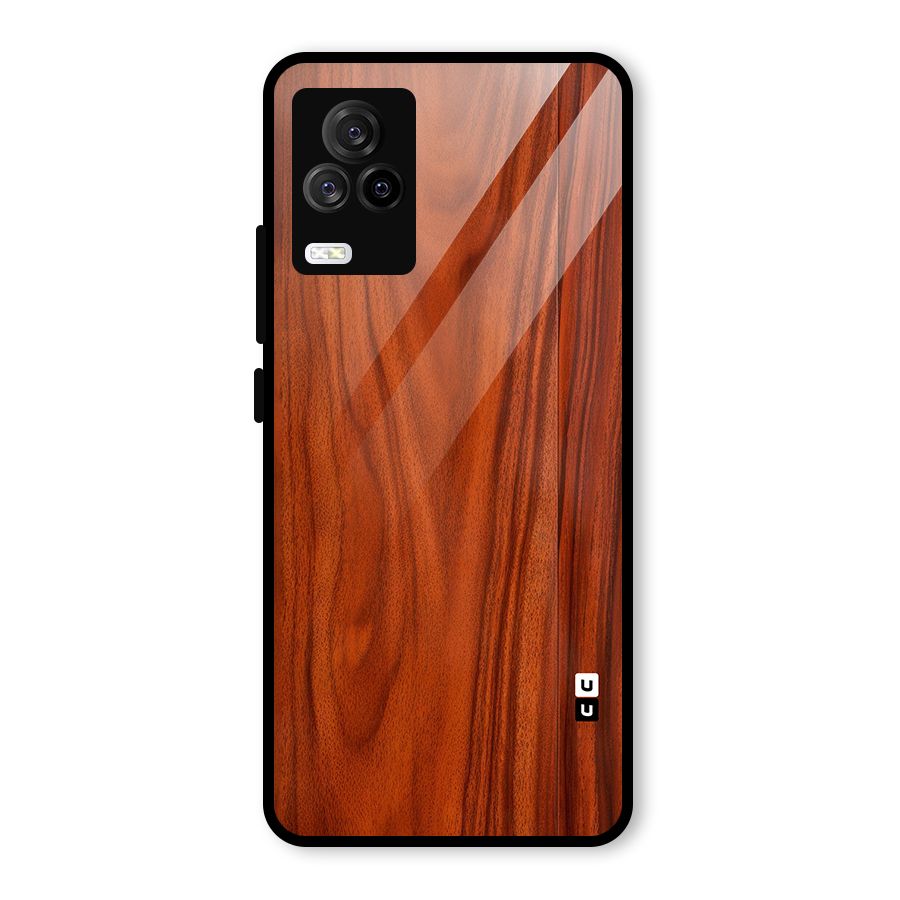 Wooden Texture Printed Glass Back Case for Vivo iQOO 7 Legend 5G