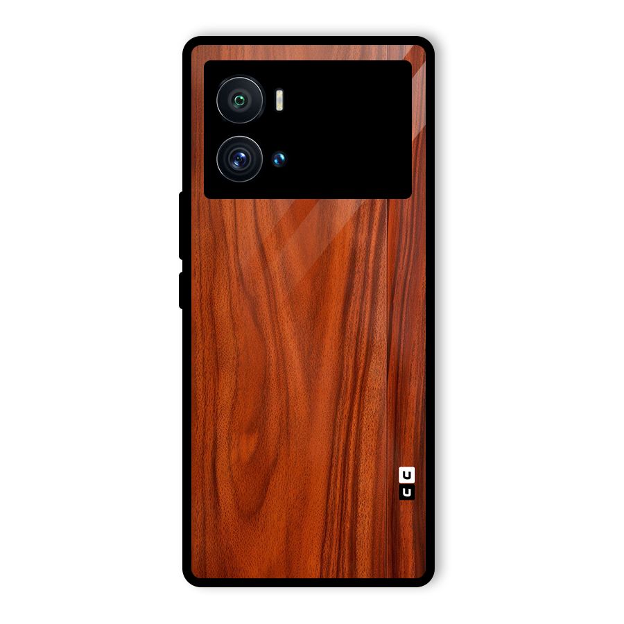Wooden Texture Printed Glass Back Case for Vivo iQOO 9 Pro