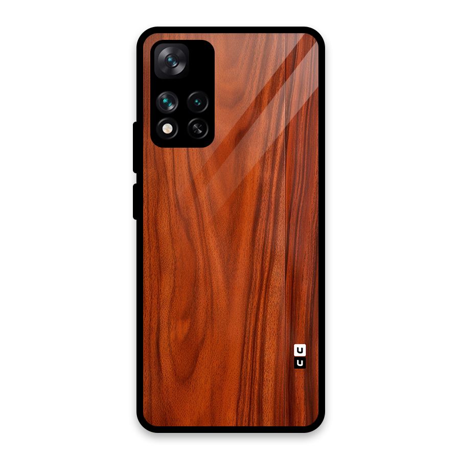 Wooden Texture Printed Glass Back Case for Xiaomi 11i HyperCharge 5G