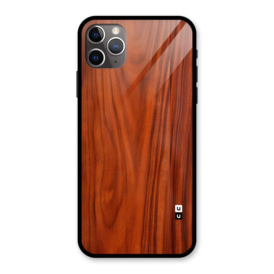 Wooden Texture Printed Glass Back Case for iPhone 11 Pro Max