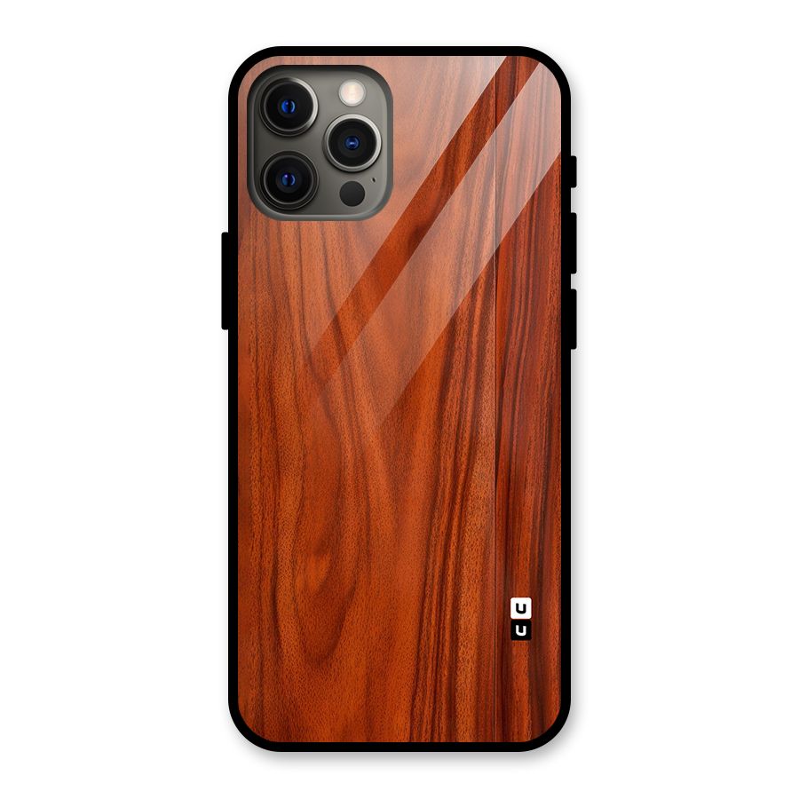 Wooden Texture Printed Glass Back Case for iPhone 12 Pro Max