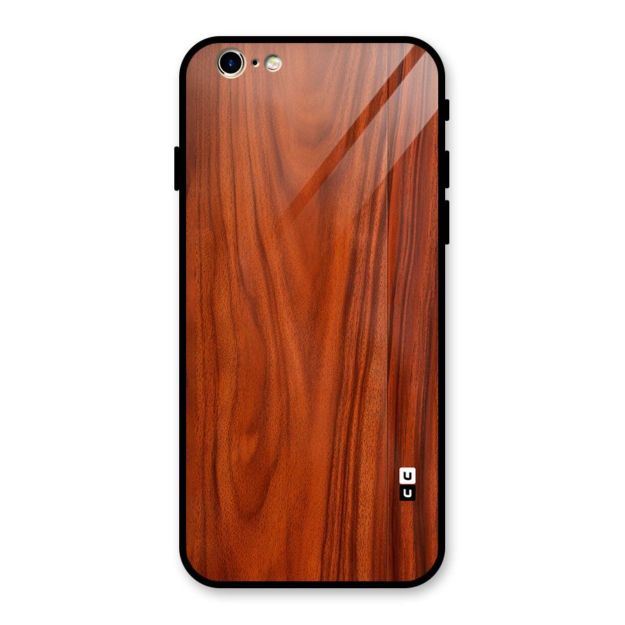 Wooden Texture Printed Glass Back Case for iPhone 6 6S