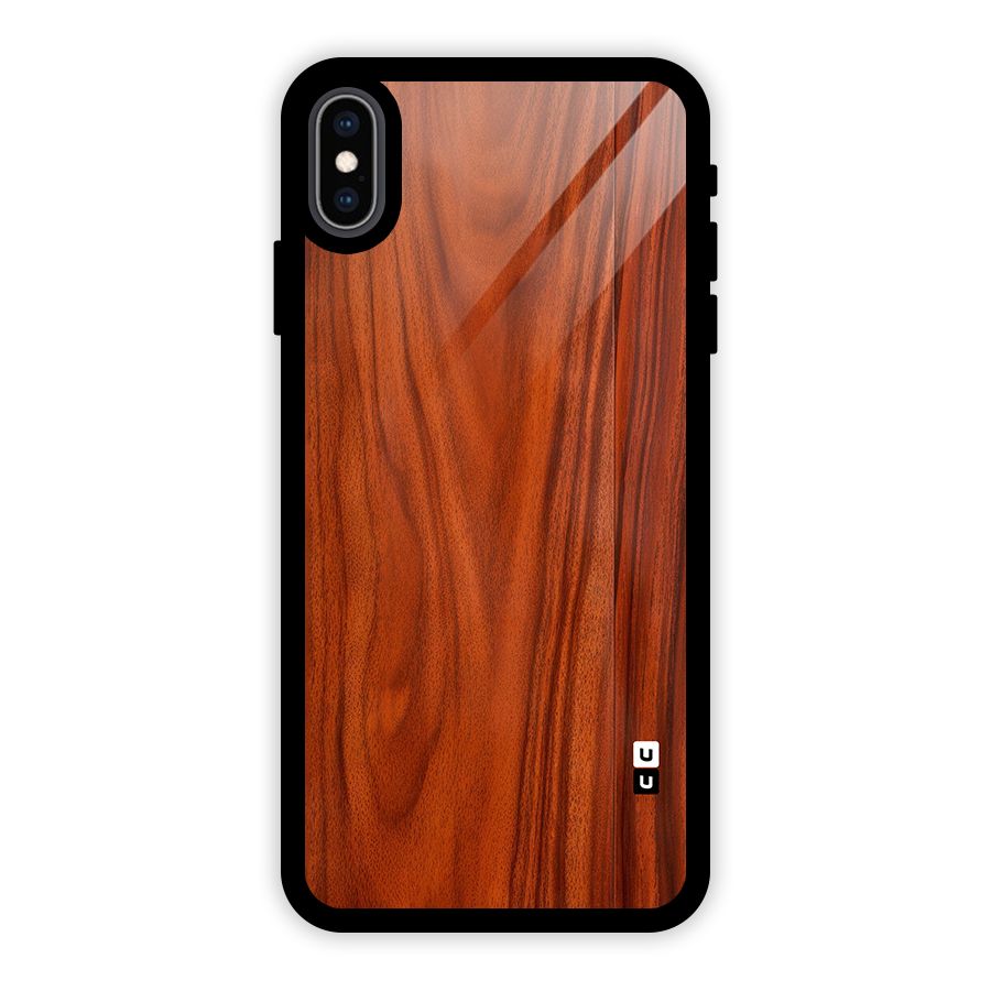 Wooden Texture Printed Glass Back Case for iPhone XS Max