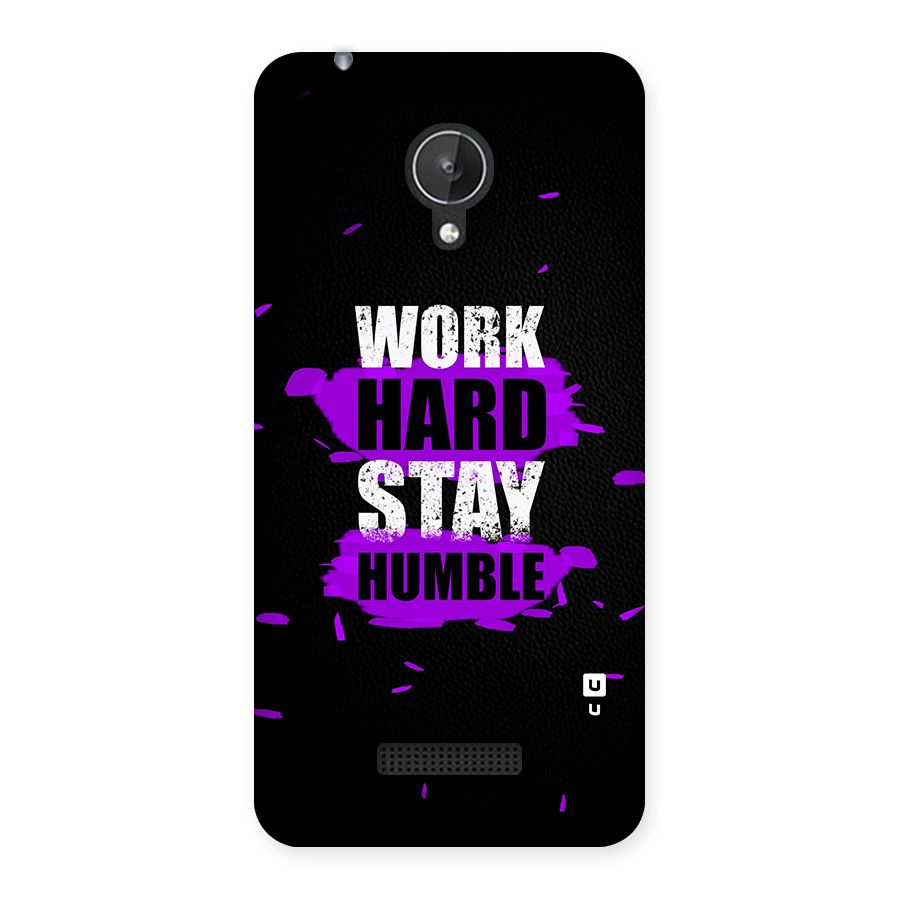 Work Hard Stay Humble Back Case for Micromax Canvas Spark Q380