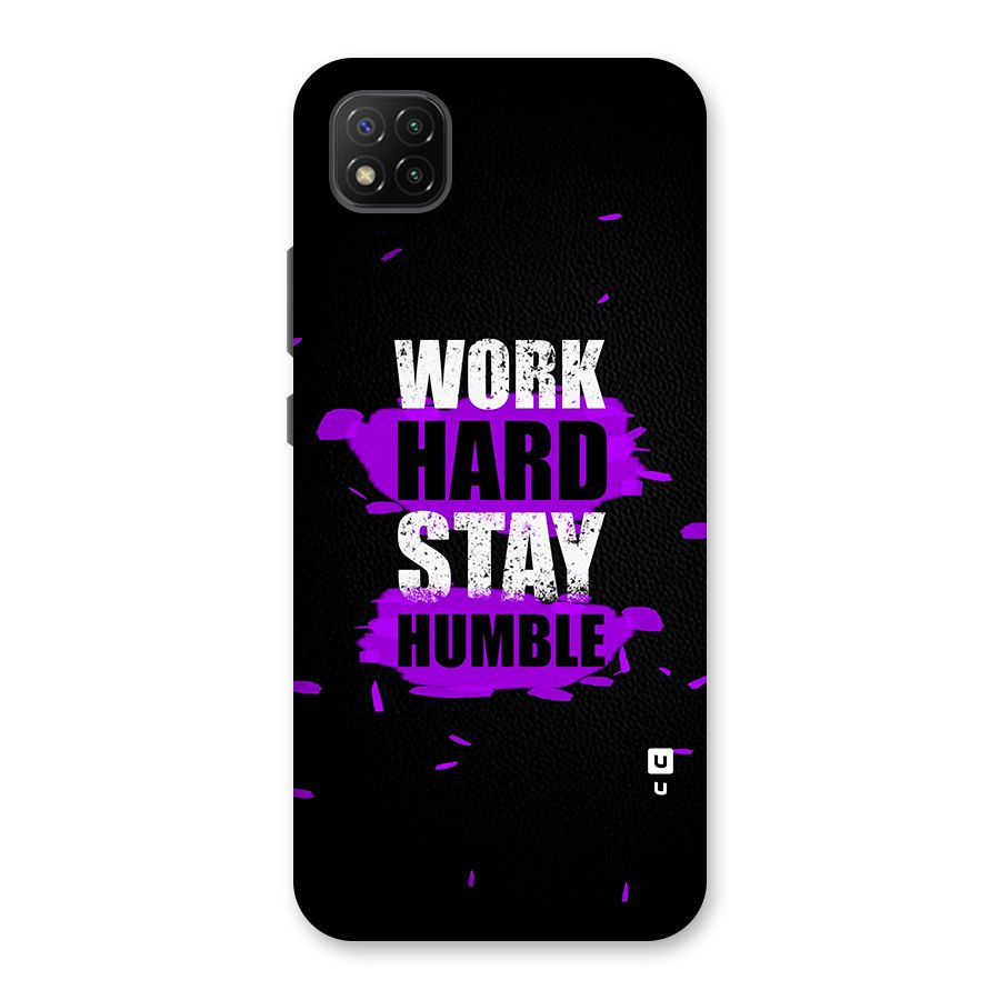 Work Hard Stay Humble Back Case for Poco C3