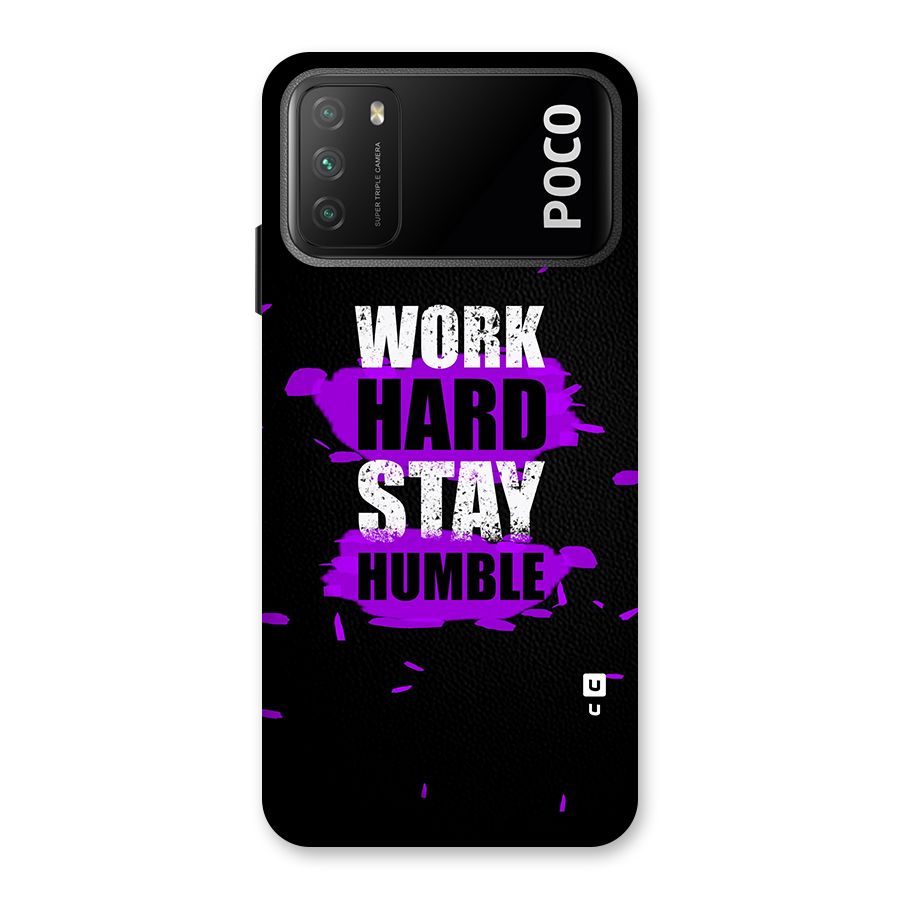 Work Hard Stay Humble Back Case for Poco M3